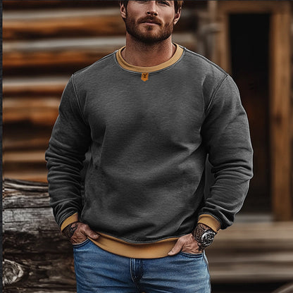 Men's Retro Yellowstone Logo Simple Casual Style Pullover Sweatshirt