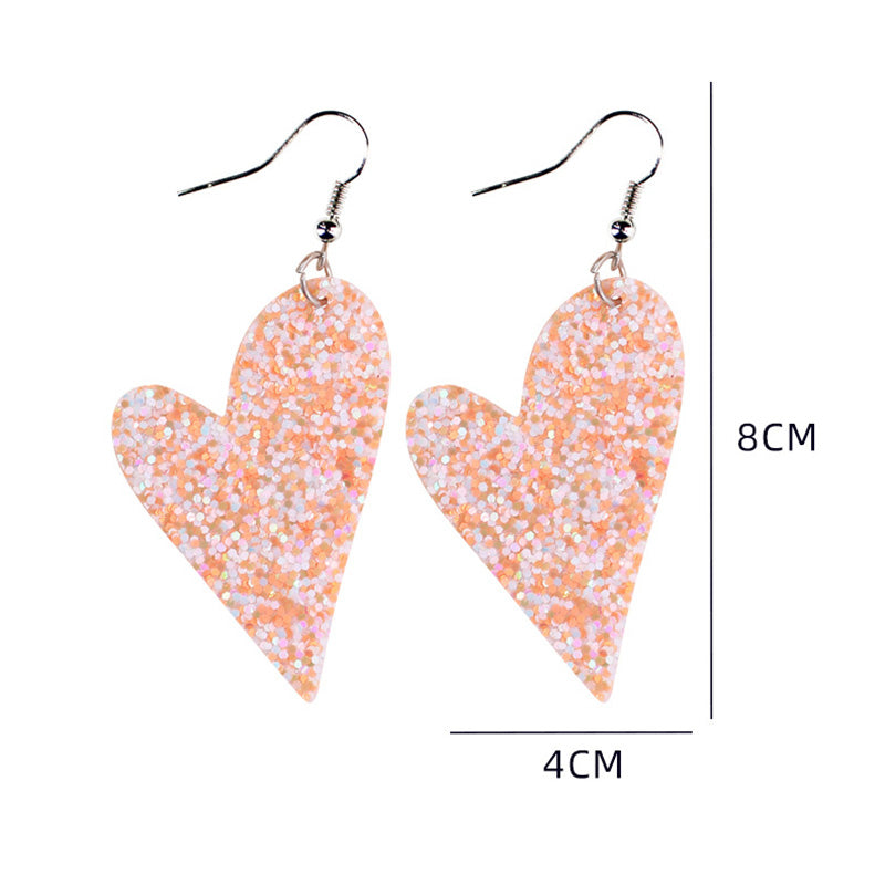 Valentine's Day Sequin Irregular Heart Earrings