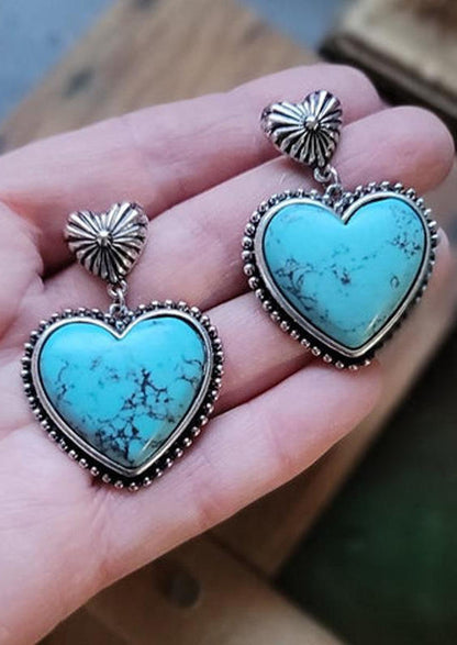 Heart Turquoise Stud Earrings