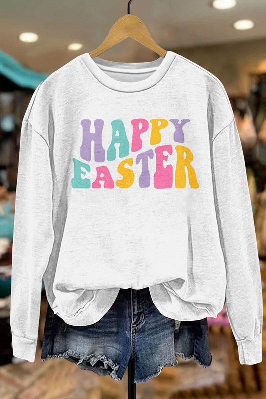 Casual Easter HAPPY Printed Sweatshirt