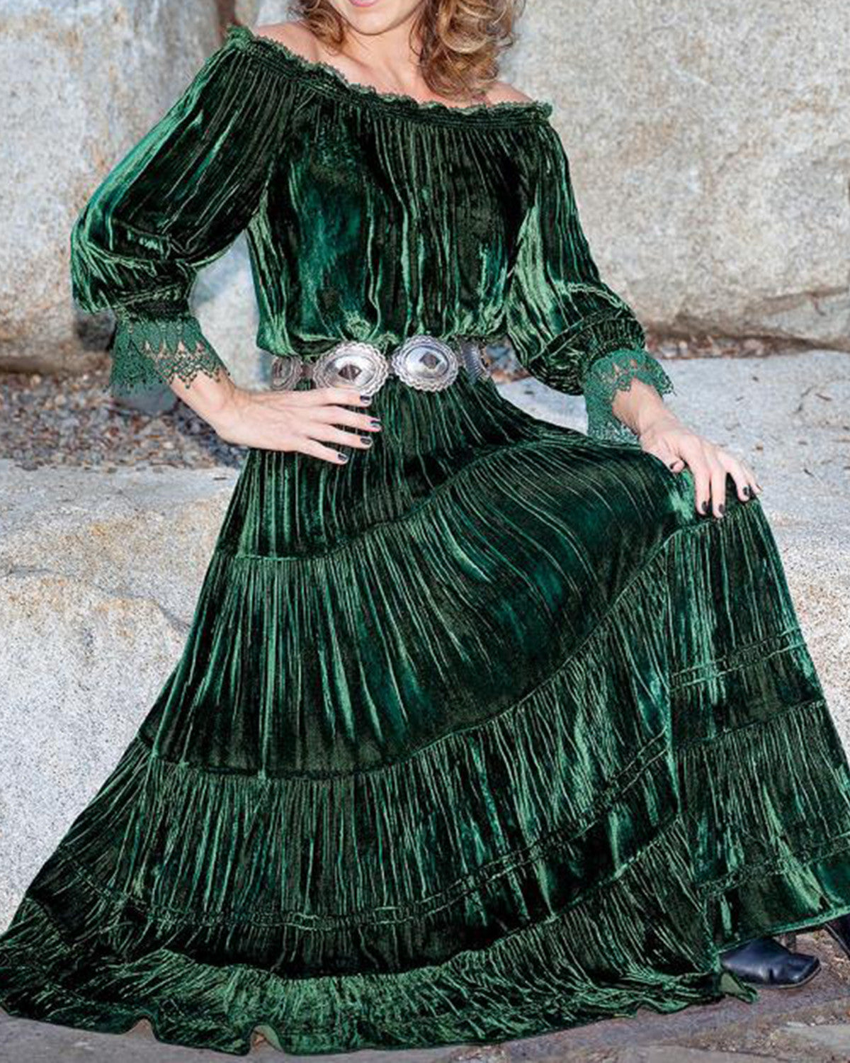 Vintage western velvet dress