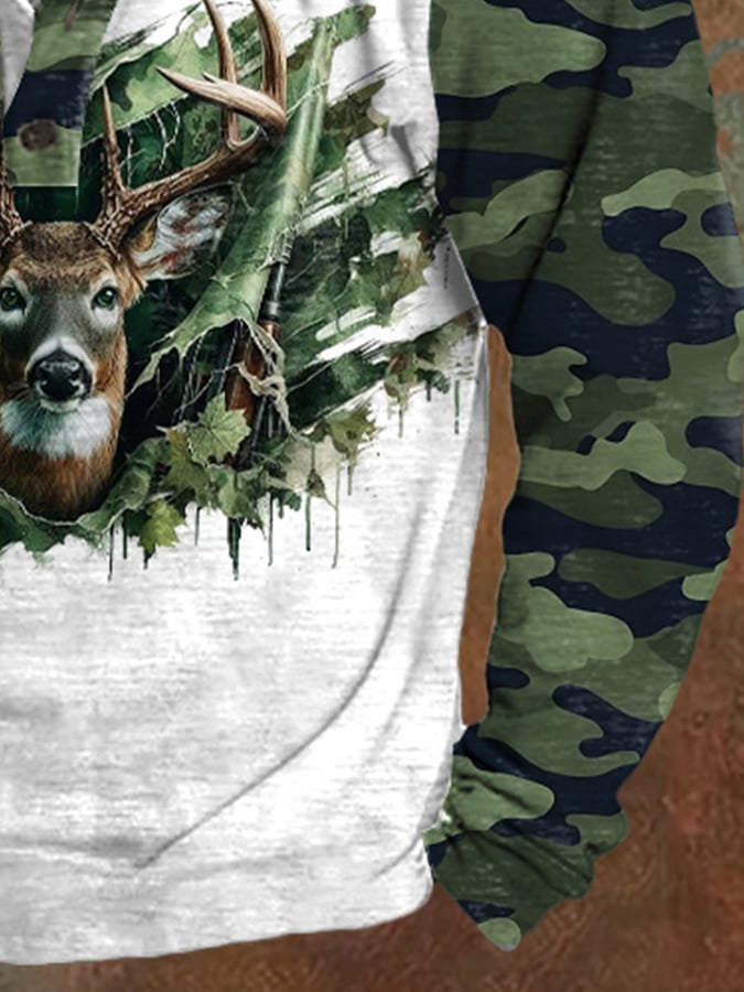 Men's Vintage Camouflage Elk Sweatshirt