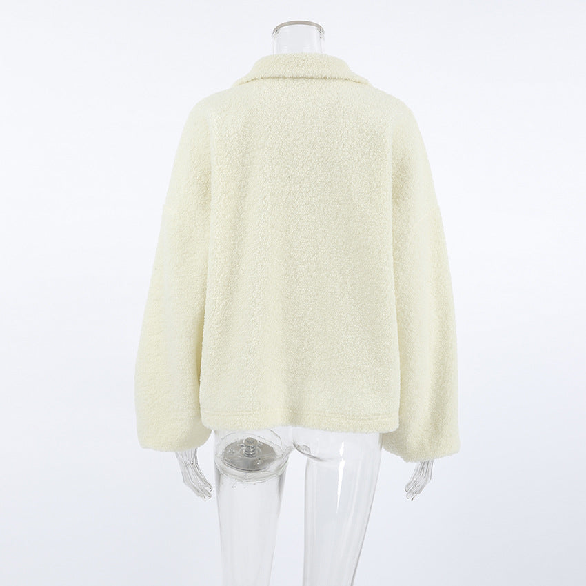 Luna Sherpa Quarter-Zip Teddy Pullover