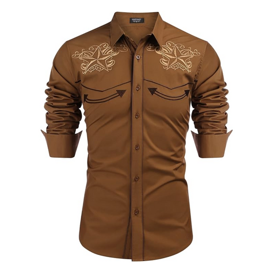 Men's Long Sleeve Embroideres Western Shirts