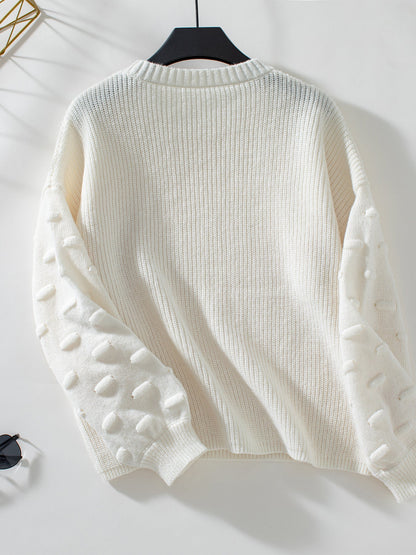 Rosalind Knit Bubble-Sleeve Sweater