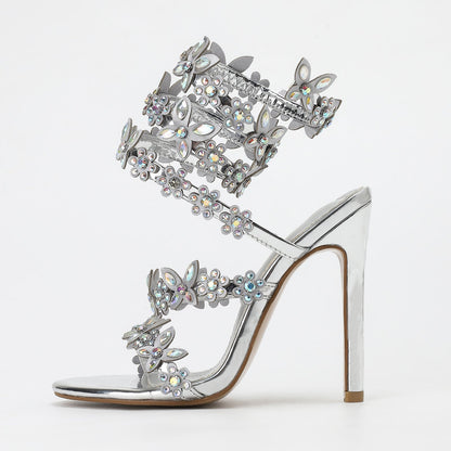 Aurora Crystal Gladiator Heels