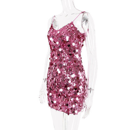 Serena Rose Sequin Party Mini_Dress