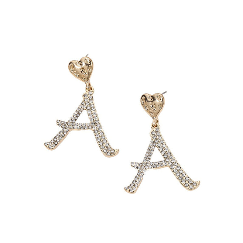 Gameday Diamond A Letter Earrings