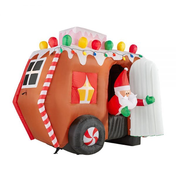 Christmas-10 animated inflatable gingerbread trailer