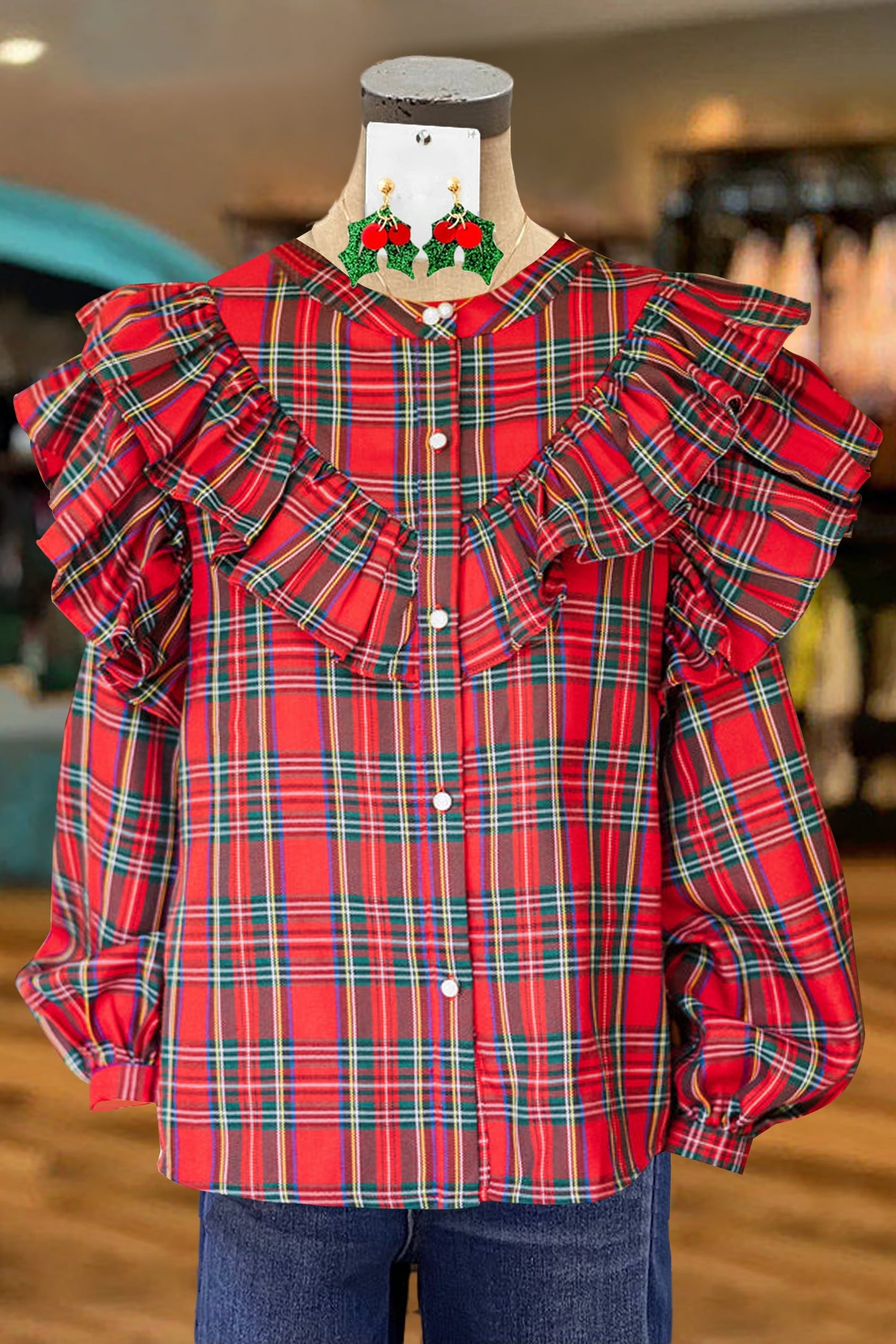 Christmas Plaid Top