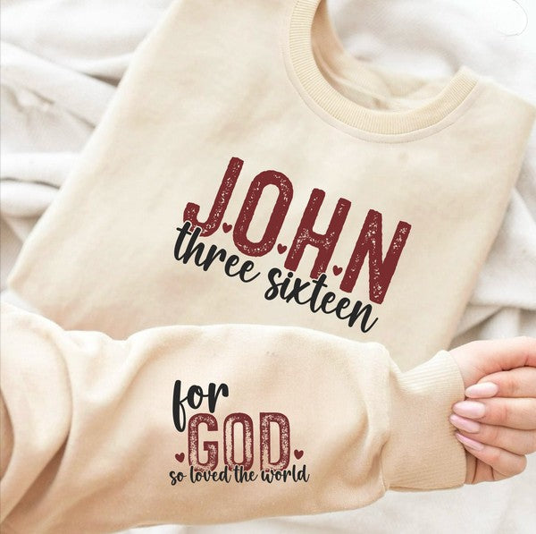 John 3 16 For God So Loved Crew Sweatshirt choice of colors