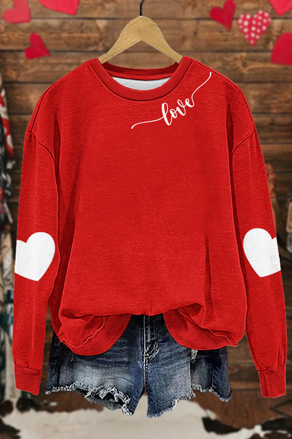 Cute Valentine's Day Print Sweatshirt