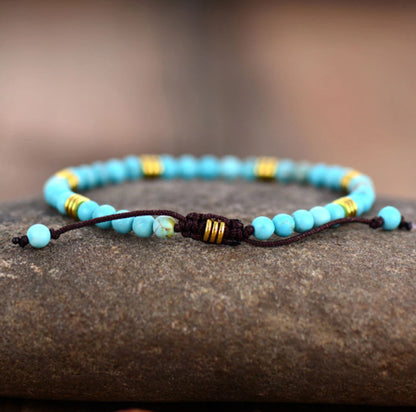 Unisex Turquoise Bead Friendship Bracelet Yoga Bracelet