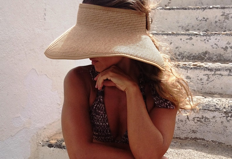 Beach sun visor hat, straw sun hats, summer women hat, ladies style, elegant hat, sun visors