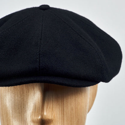 PEAKED CAPS Genuine Scottish Harris Tweed 8 Panels Man Cap Black