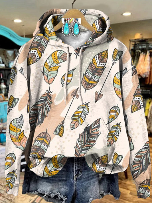 Vintage Feather Arrows Art Print Casual Hoodie Sweatshirt