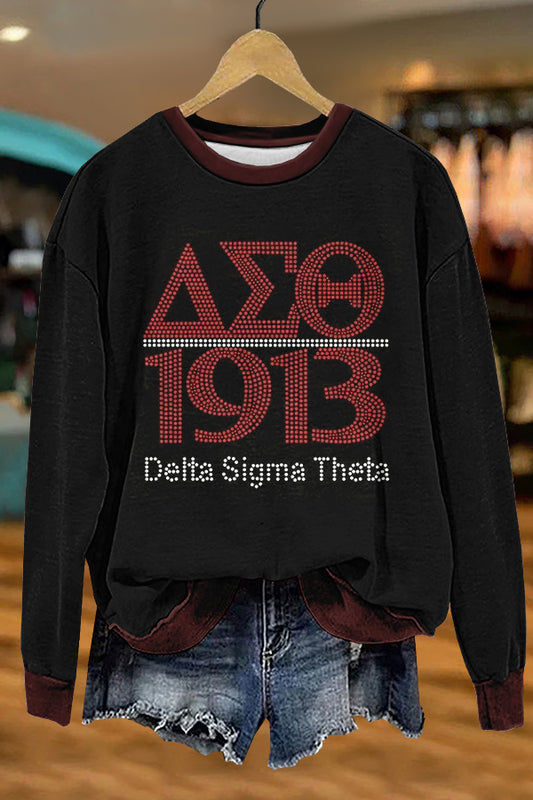 Shiny Delta Sigma Theta Print Sweatshirt