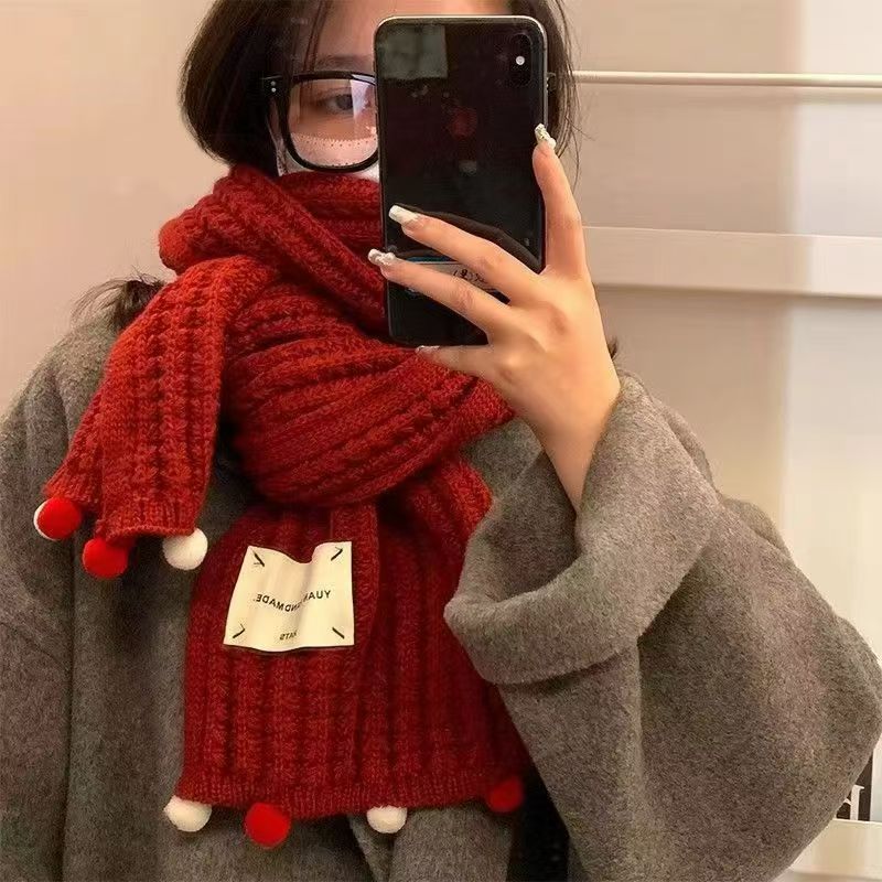 Unisex Christmas Warm Knit Scarf