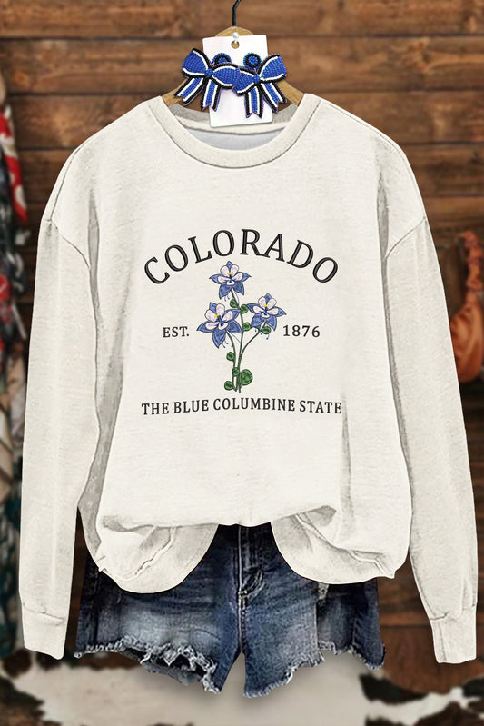 Colorado State Flower Print Sweatshirt