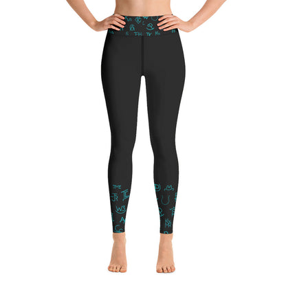 Turquoise Cattle Brands Yoga Leggings