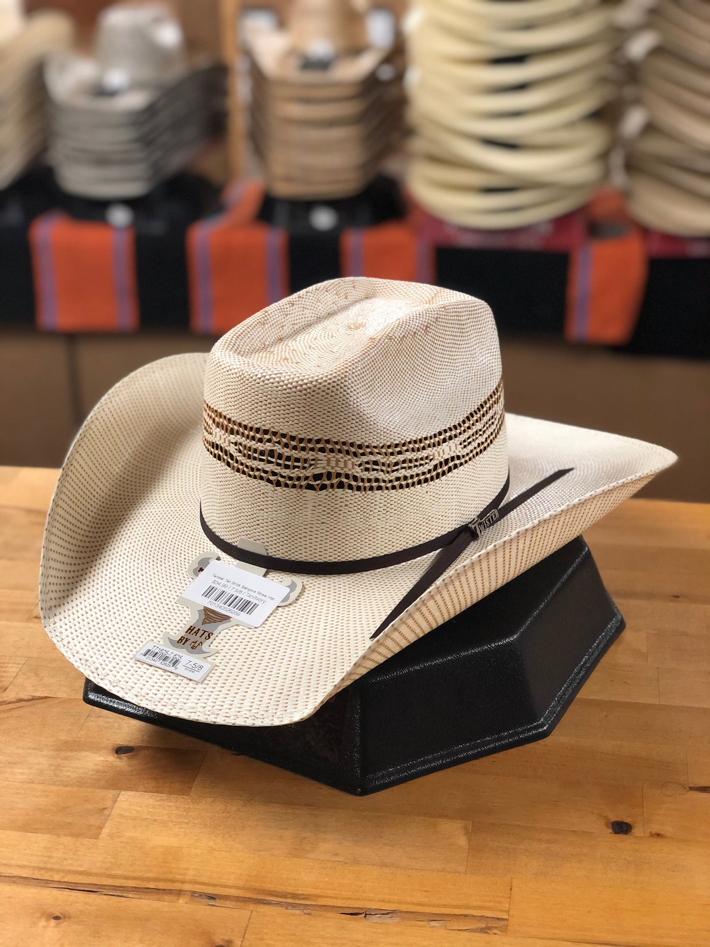 Twister | Tan Brick Bangora Straw Hat