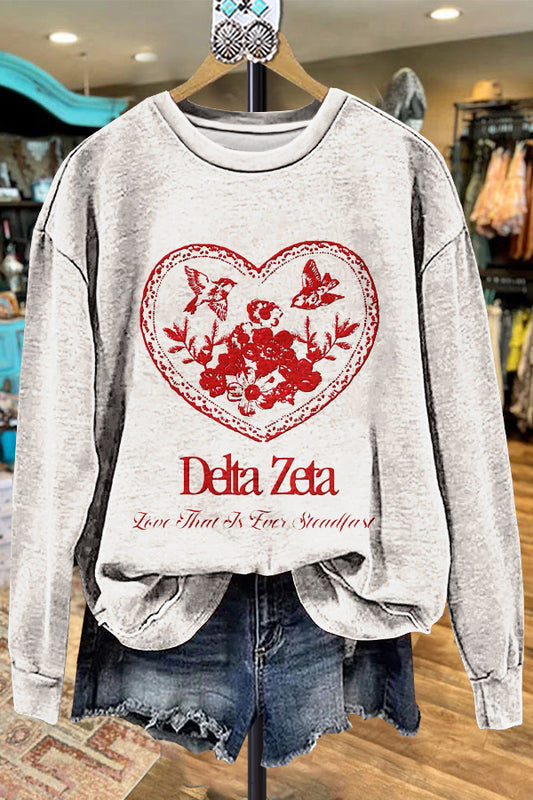 Classic Contrast Color Delta Zeta Sweatshirt