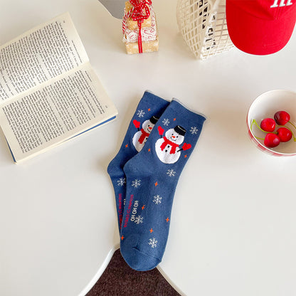 Creative Cartoon Christmas Snowman Santa Claus Socks