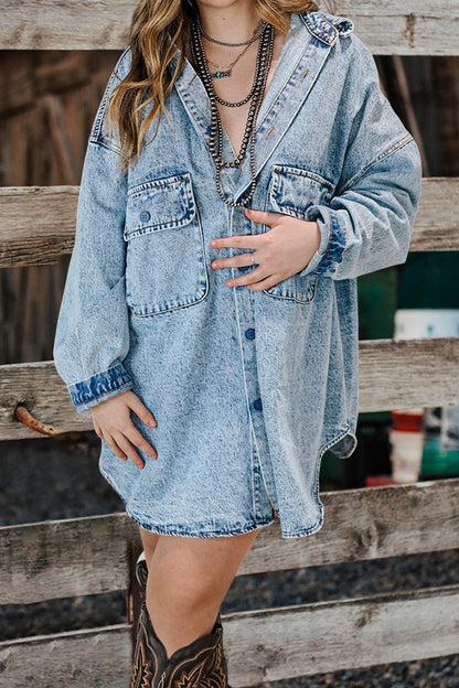 Vintage Washed Pocket Denim Dress