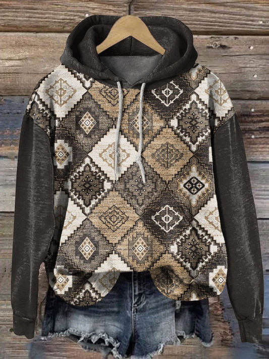 Vintage Ethnic Pattern Art Print Casual Sweatshirt