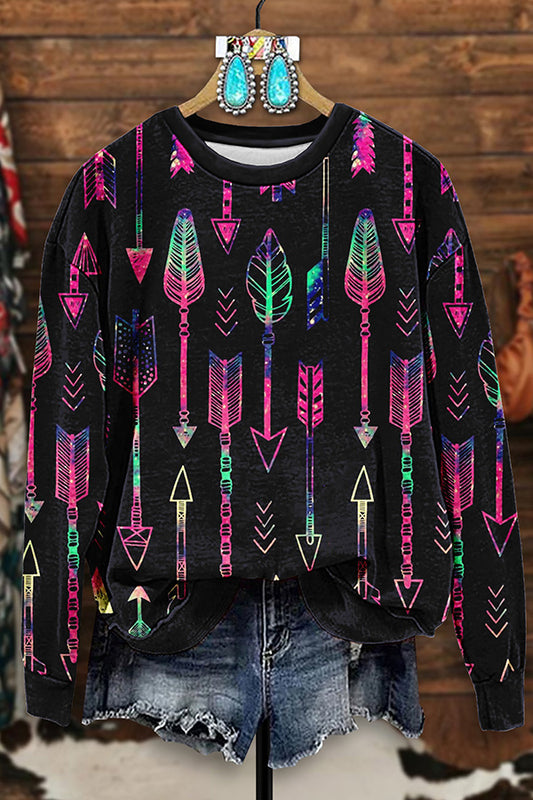 Vintage Western Arrow Print Sweatshirt