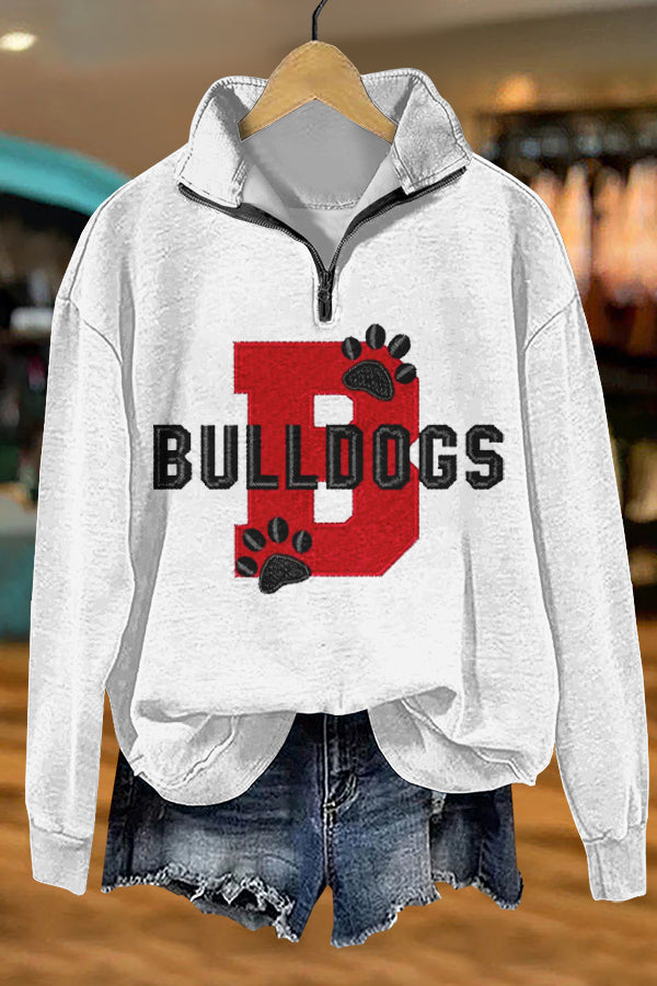 Unique Gameday Bulldogs Print Sweatshirt