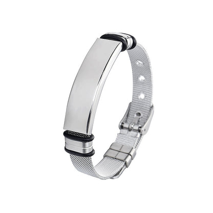 Personality adjustable cross titanium steel mesh men's bracelet