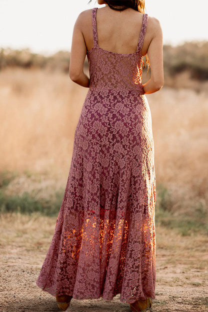 Floral Lace Slip Maxi Dress