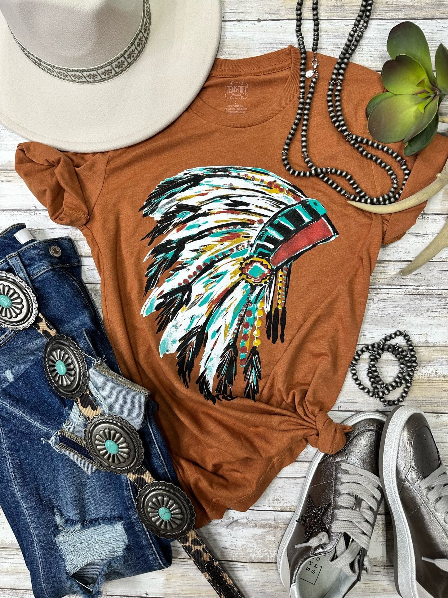 Callie Ann Stelter Watercolor Headdress Tee choice of colors