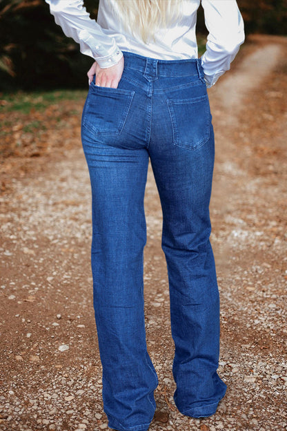 Vintage Washed Straight Jeans