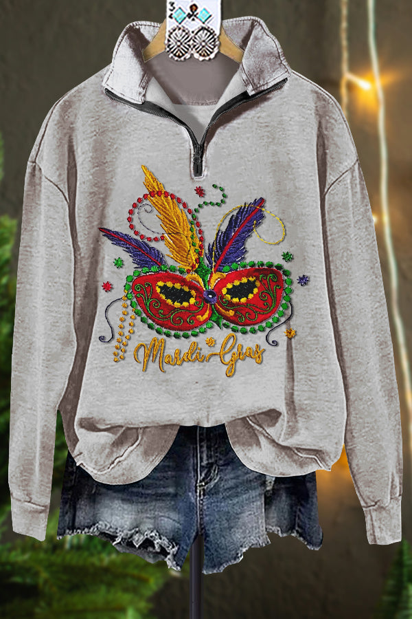 Classic Contrast Mardi Gras Sweatshirt