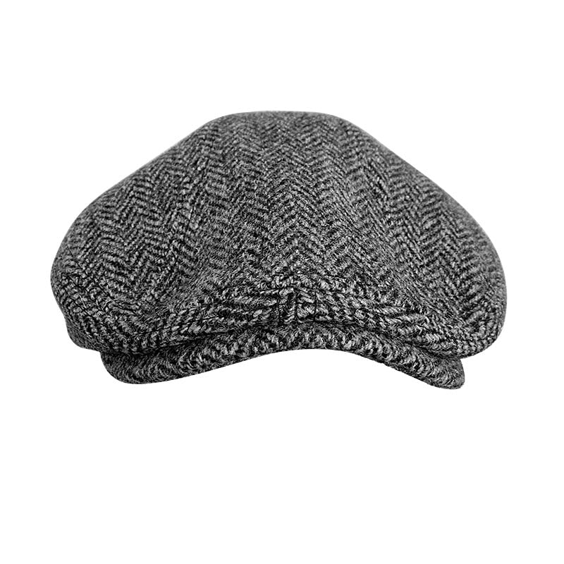 THE PEAKED Gatsby Flat Hat Gray-Harris Tweed