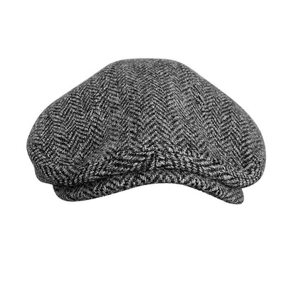 THE PEAKED Gatsby Flat Hat Gray-Harris Tweed