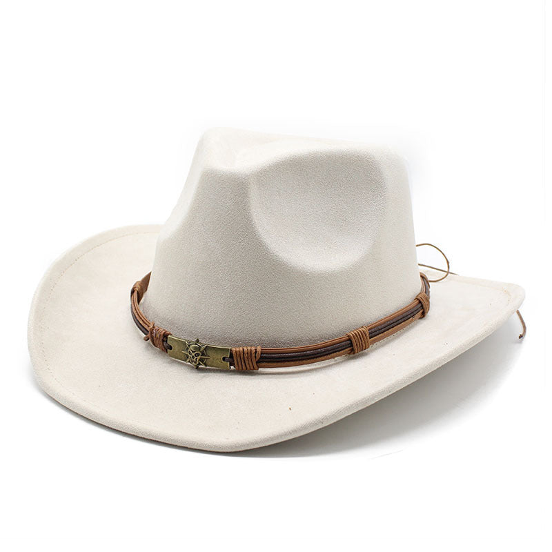 Men's Vintage Western Cowboy Hat Suede Knight British Felt Hat