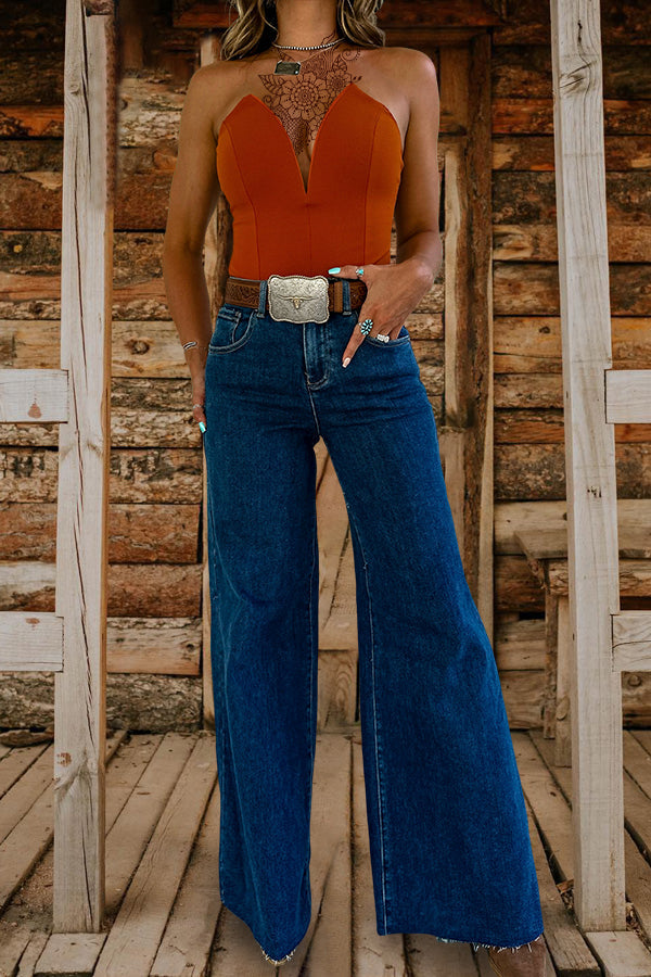 Vintage Washed Wide Leg Jeans