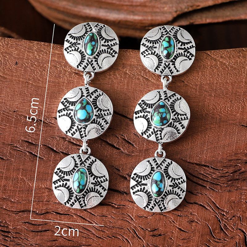 Vintage Ethnic Turquoise Earrings