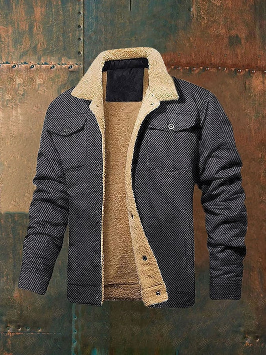 Men's Western Vintage Herringbone Velvet Cotton Work Casual Jacket