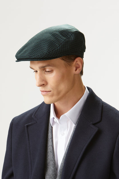 Grosvenor Houndstooth Flat Cap