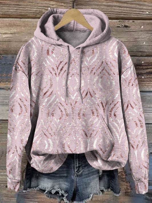 Pink Gradient Art Print Casual Sweatshirt