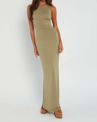 Backless Strapless Sleeveless Two-Wear Bodycon Long Dress