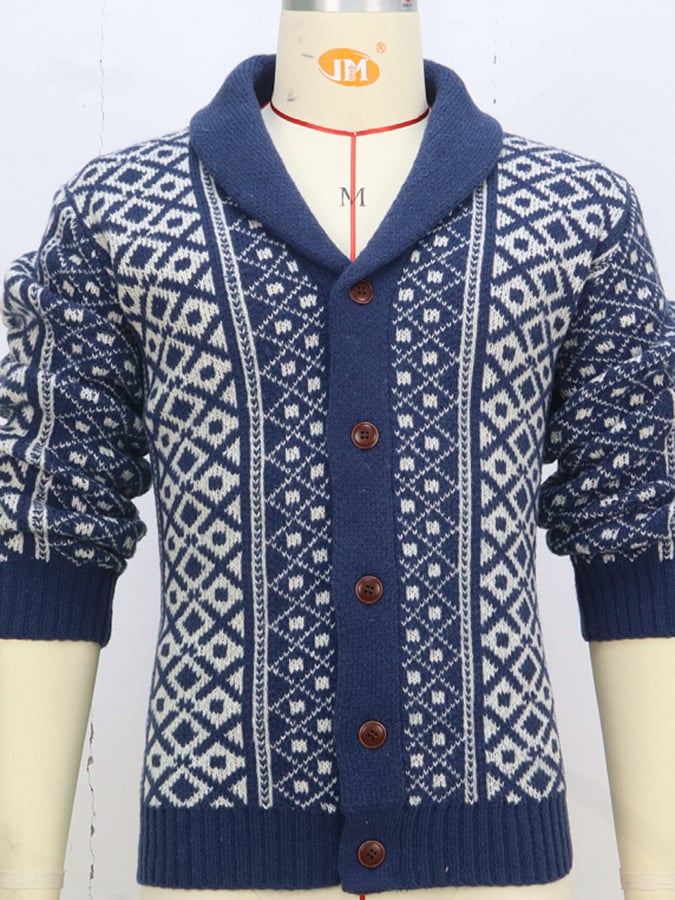 Men's Vintage Knitted Sweater Jacket