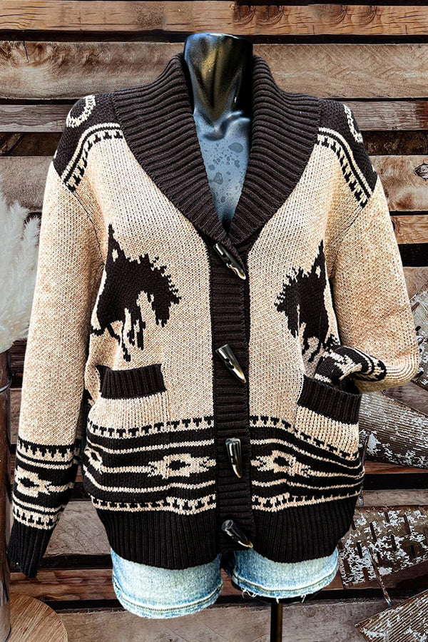 Retro Desert Cowboys Cardigan