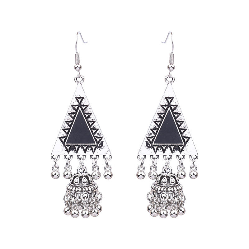 Women's Bohemian Hollow Tassel Rice Bead Earrings