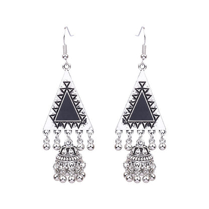 Women's Bohemian Hollow Tassel Rice Bead Earrings