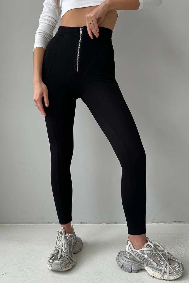 Women's casual sports zipper leggings